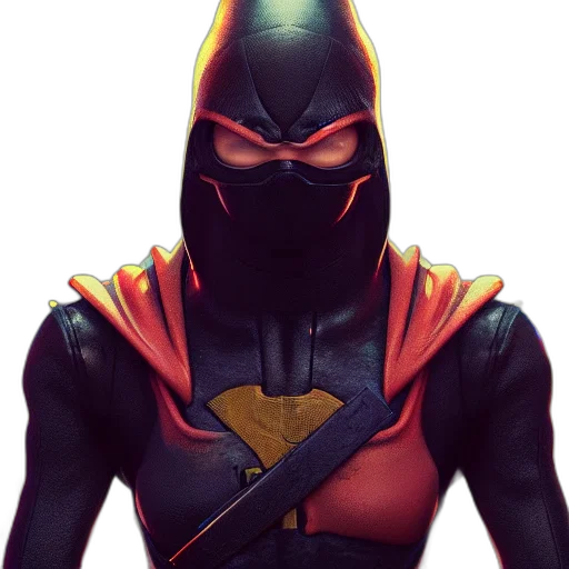 mask, comic book art, concept art, 3d render transparent PNG cut-out