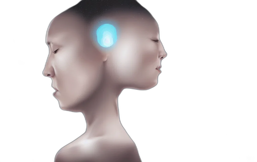 face, robot, concept art, photorealistic transparent PNG cut-out