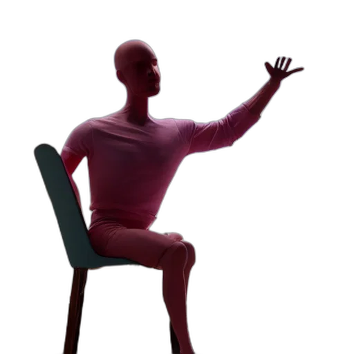 furniture, staff, robot, dress, 3d render, concept art, photorealistic, side transparent PNG cut-out