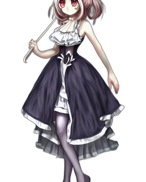 dress, staff, concept art, anime transparent PNG cut-out