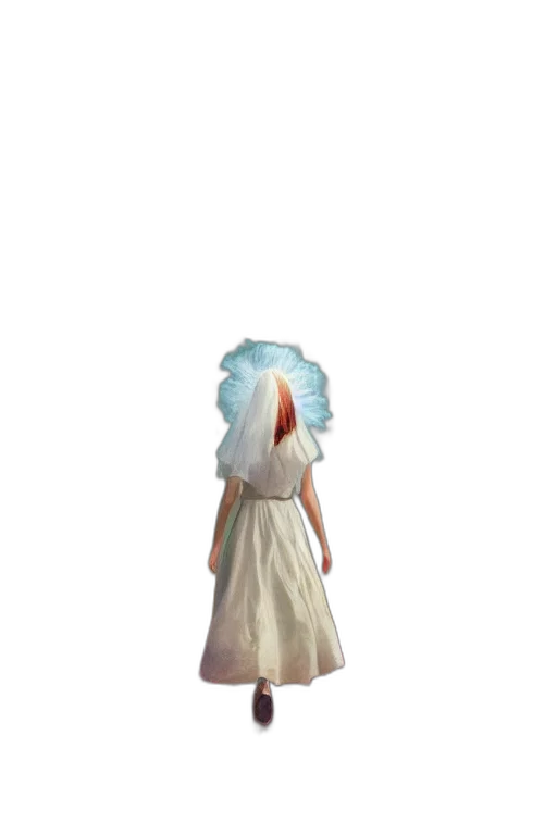 dress, hair, staff, mask transparent PNG cut-out