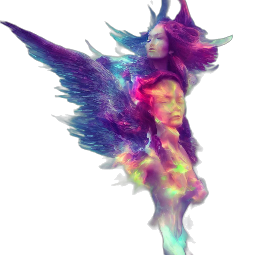 dragon, dress, creature, staff transparent PNG cut-out