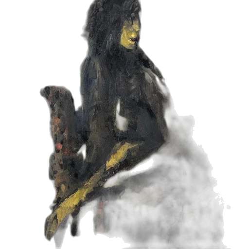 creature, animal, staff, mask, concept art, fantasy art, watercolor, photorealistic transparent PNG cut-out