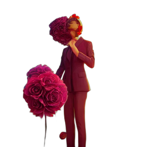 crown, flower, hat, staff transparent PNG cut-out