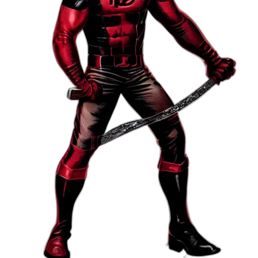 comic book art, concept art, cartoon, pixel art, red, daredevil, concept, art transparent PNG cut-out
