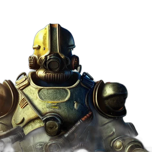 robot, face, concept art, 3d render, fantasy art, photorealistic, golden, earth tones transparent PNG cut-out