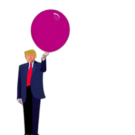 umbrella, concept art, cartoon, 3d render, donald, trump, looking, forward transparent PNG cut-out