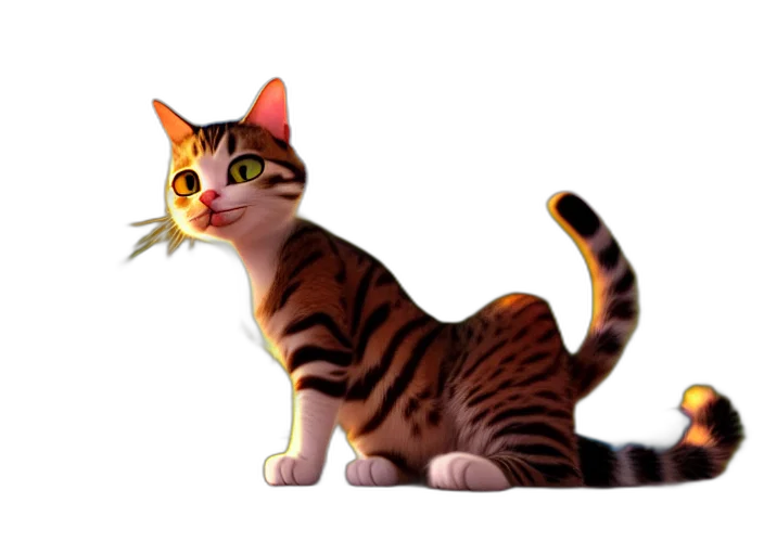 animal, staff, creature, 3d render, photorealistic, concept art, pixel art, cat transparent PNG cut-out