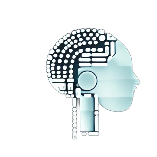 robot, crown, pixel art, concept art, cyberpunk, 3d render, logo, artificial transparent PNG cut-out