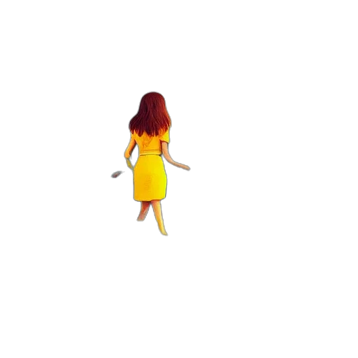 dress, hair, creature, robot, pixel art, 3d render, concept art, cartoon transparent PNG cut-out