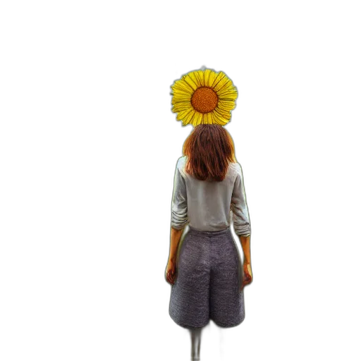 umbrella, flower, staff, dress transparent PNG cut-out