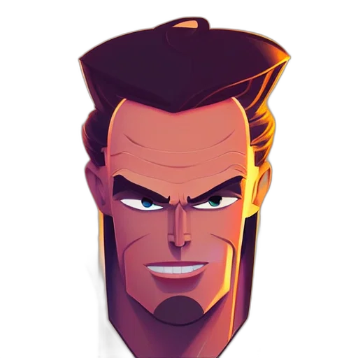 face, comic book art, cartoon, concept art transparent PNG cut-out
