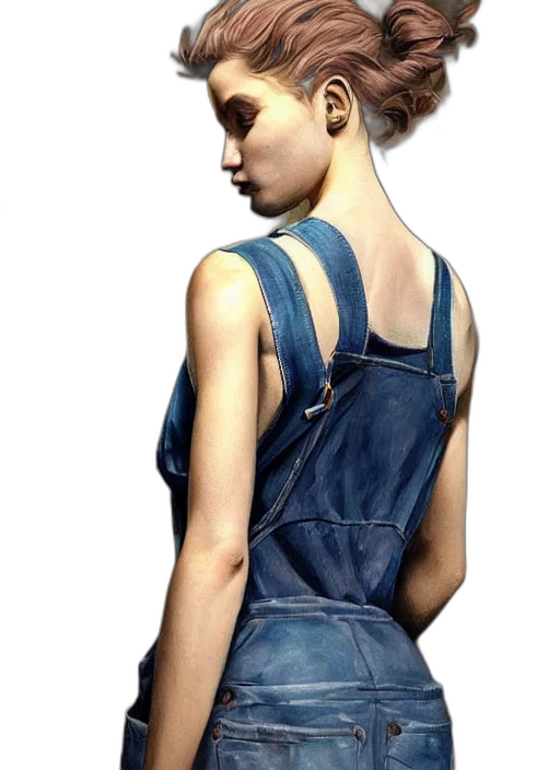 dress, hair, staff, jacket transparent PNG cut-out