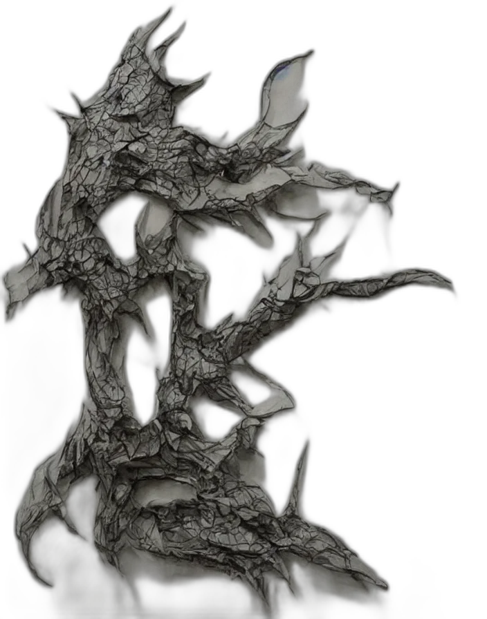 dragon, tree, sword, creature transparent PNG cut-out