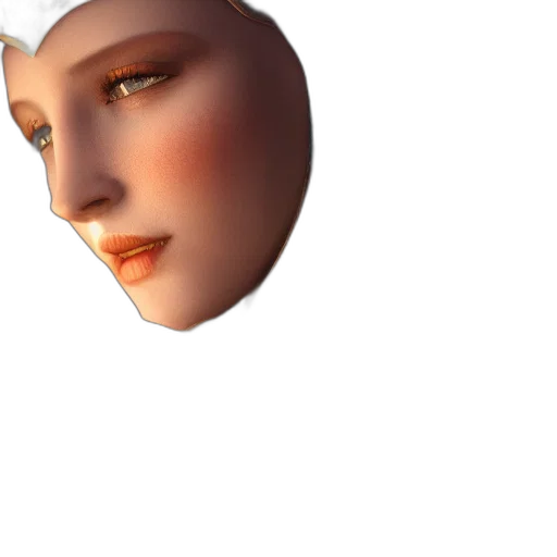 face, mask, robot, hat, 3d render, photorealistic, vaporwave, concept art transparent PNG cut-out