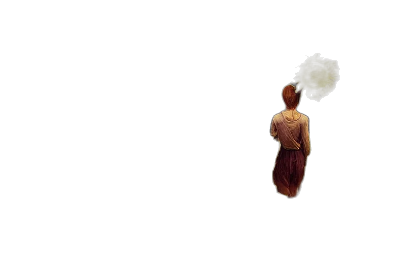 dress, hair, mask, creature transparent PNG cut-out