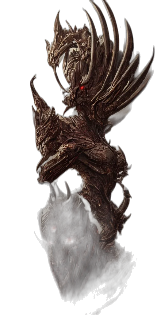 dragon, creature, hair, staff transparent PNG cut-out