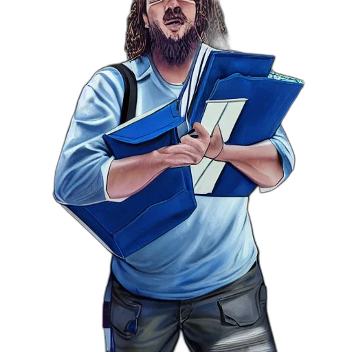 jacket, staff, comic book art, concept art transparent PNG cut-out
