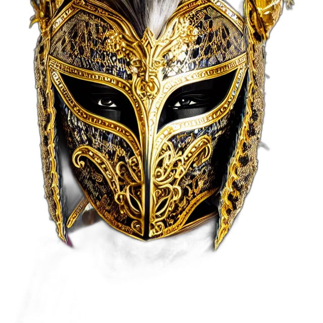 mask, jewelry, crown, fantasy art, 3d render, photorealistic, concept art, golden transparent PNG cut-out
