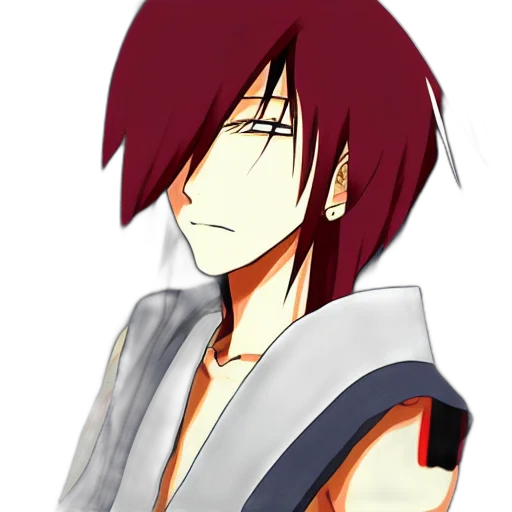 staff, anime, cartoon, pixel art, photorealistic, red, kempachi, undercut transparent PNG cut-out