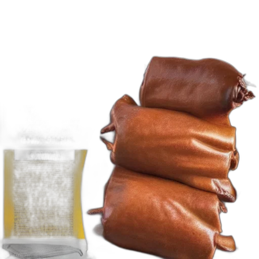 bottle, jacket, food, shoes, 3d render, photorealistic, earth tones, magazine transparent PNG cut-out