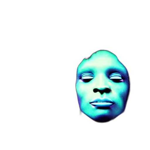 face, mask, robot, creature, vaporwave, 3d render, photorealistic, pixel art transparent PNG cut-out
