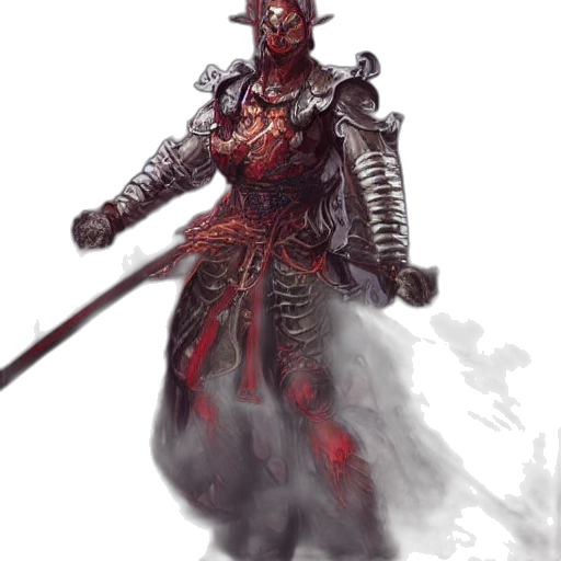 sword, weapon, concept art, fantasy art, comic book art, photorealistic, red, dark transparent PNG cut-out
