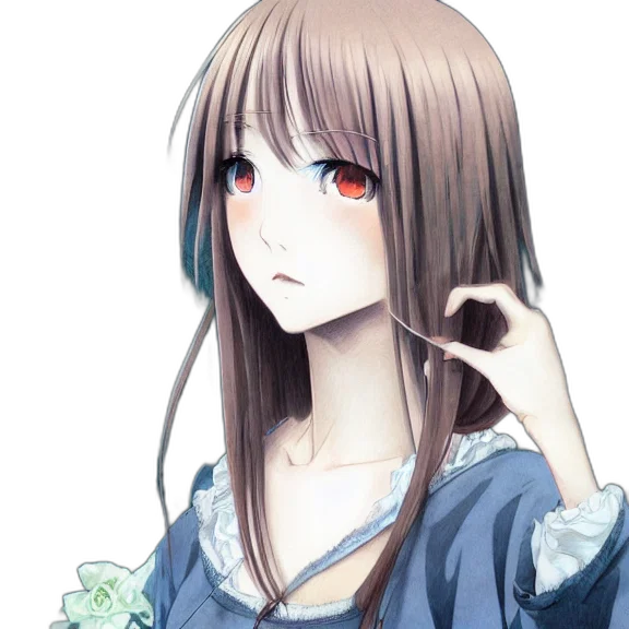 dress, staff, face, flower transparent PNG cut-out
