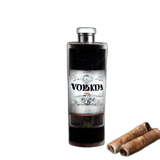 bottle, 3d render, vodka, tabaco transparent PNG cut-out