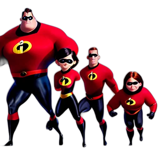 concept art, comic book art, 3d render, cinematic, shot, incredibles, mcu transparent PNG cut-out