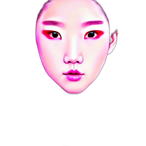 face, mask, creature, photorealistic, vaporwave, 3d render, concept art, pastel transparent PNG cut-out
