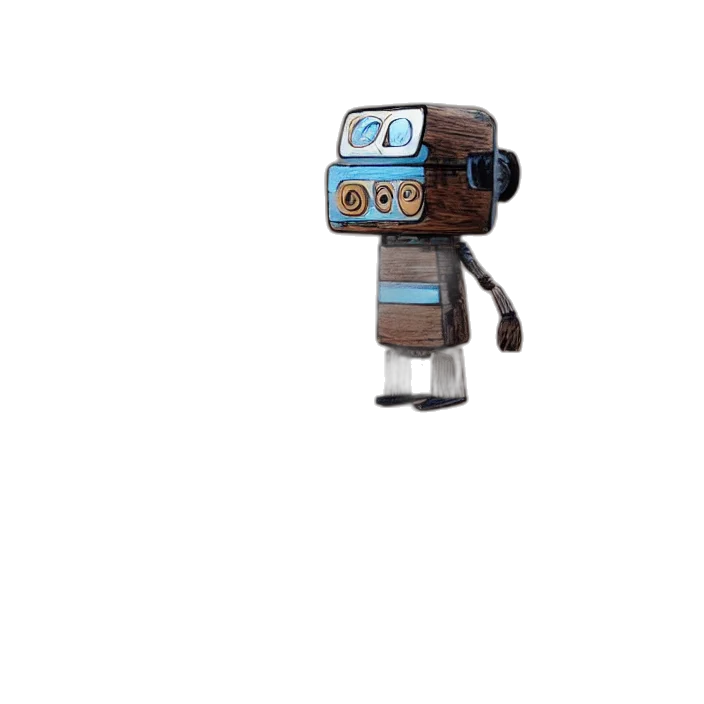 robot, staff, weapon, creature, 3d render, pixel art, concept art, fantasy art transparent PNG cut-out