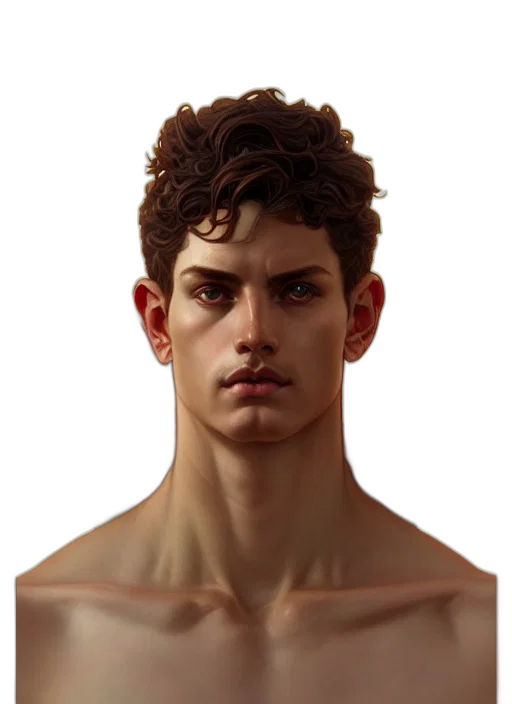 face, hair, creature, crown, photorealistic, concept art, 3d render, fantasy art transparent PNG cut-out