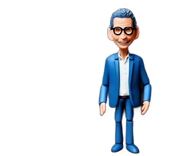 staff, cartoon, 3d render, concept art, pixel art, jeff, goldblum, figurine transparent PNG cut-out