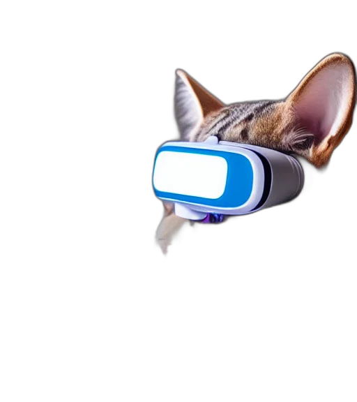 mask, animal, robot, staff, 3d render, photorealistic, photo, cat transparent PNG cut-out