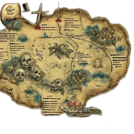 concept art, old, torn, treasure transparent PNG cut-out