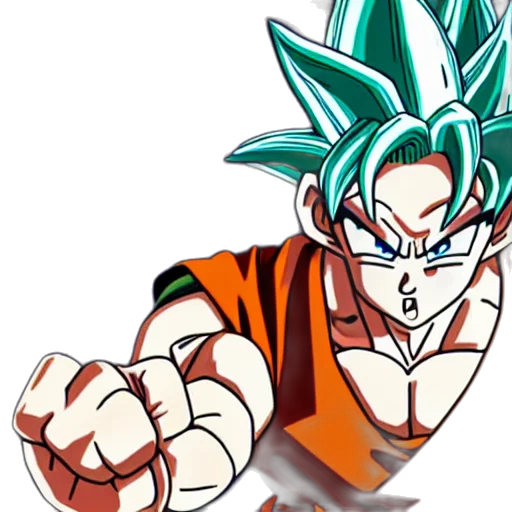 staff, concept art, 3d render, pixel art, anime, green, goku, eating transparent PNG cut-out