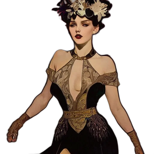 dress, concept art, fantasy art, comic book art transparent PNG cut-out