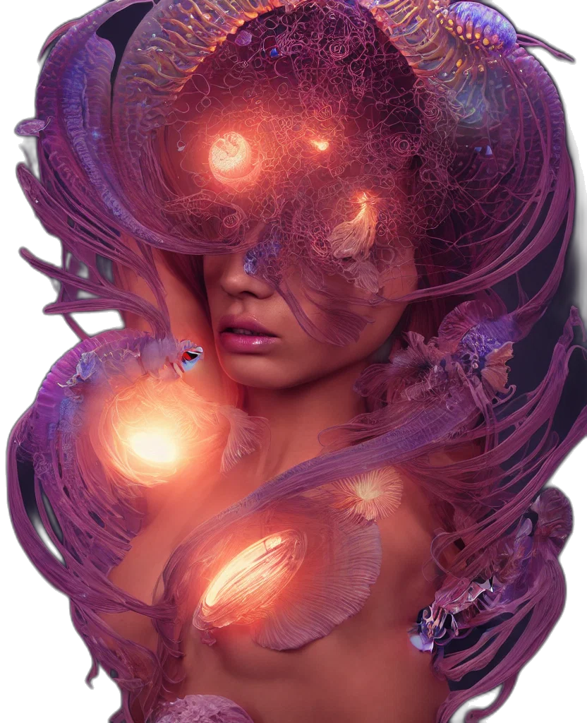 mask, hair, creature, face transparent PNG cut-out