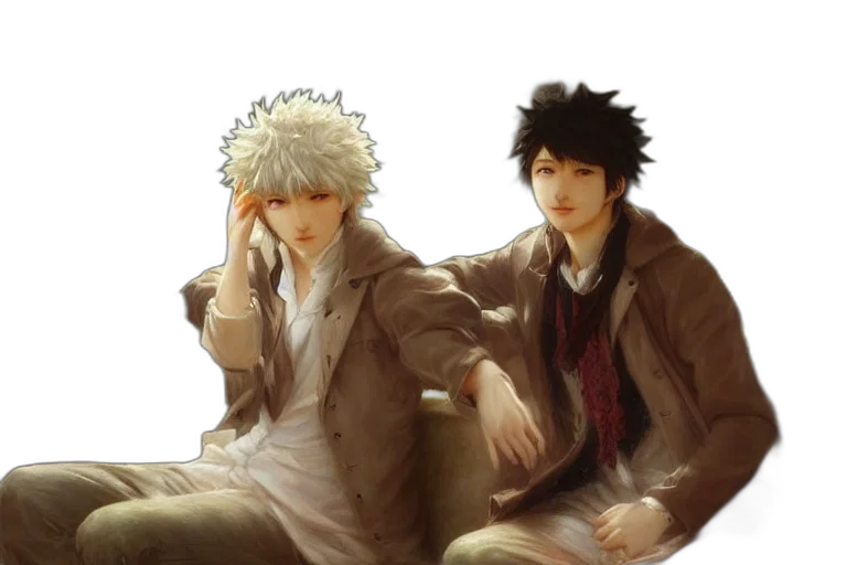 concept art, anime, oil painting, photorealistic, monochrome, golden, oil, painting transparent PNG cut-out