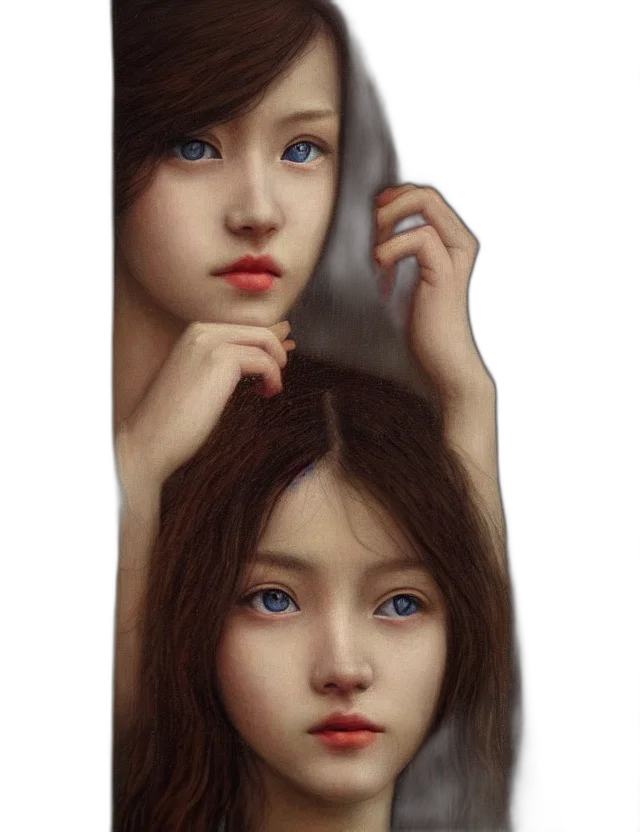 hair, face, mask, jewelry, photorealistic, oil painting, 3d render, fantasy art transparent PNG cut-out