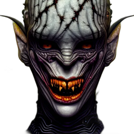 mask, face, creature, staff, concept art, fantasy art, photorealistic, 3d render transparent PNG cut-out