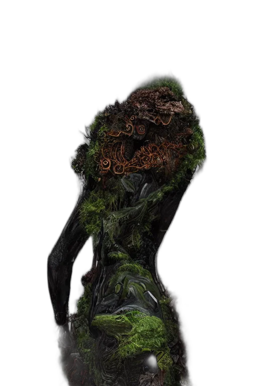 dress, hair, creature, tree, concept art, fantasy art, 3d render, photorealistic transparent PNG cut-out