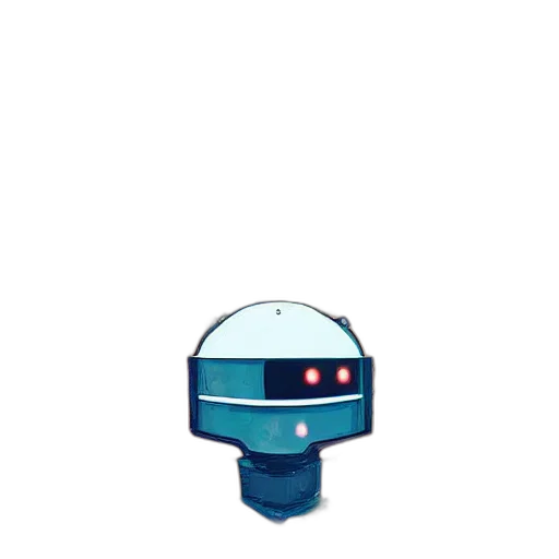 robot, staff, creature, face, pixel art, concept art, 3d render, cartoon transparent PNG cut-out
