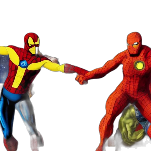 concept art, comic book art, 3d render, isaac, newton, leibniz, marvel, superheroes transparent PNG cut-out