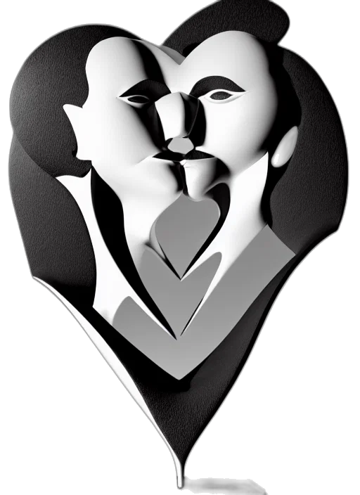 face, crown, mask, jewelry, cartoon, 3d render, photorealistic, vaporwave transparent PNG cut-out
