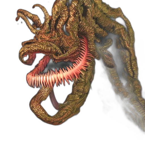 dragon, creature, mask, staff transparent PNG cut-out