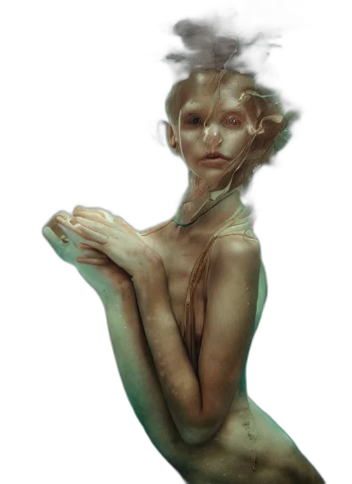creature, face, dress, mask, concept art, fantasy art, photorealistic, 3d render transparent PNG cut-out