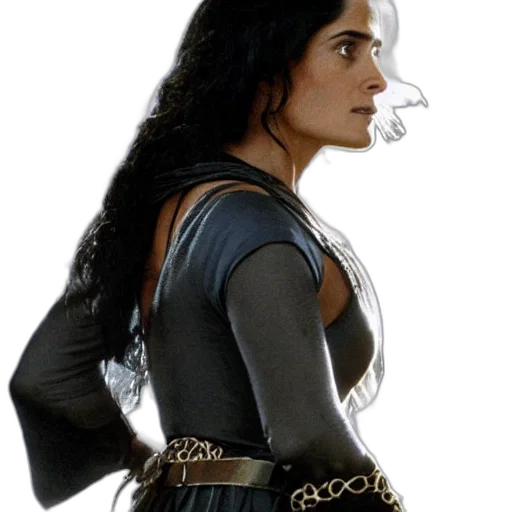 sword, concept art, comic book art, fantasy art, movie, still, salma, hayek transparent PNG cut-out