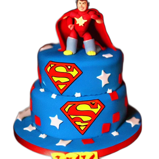 3d render, cheap, superhero, birthday, cake, kodak, film transparent PNG cut-out